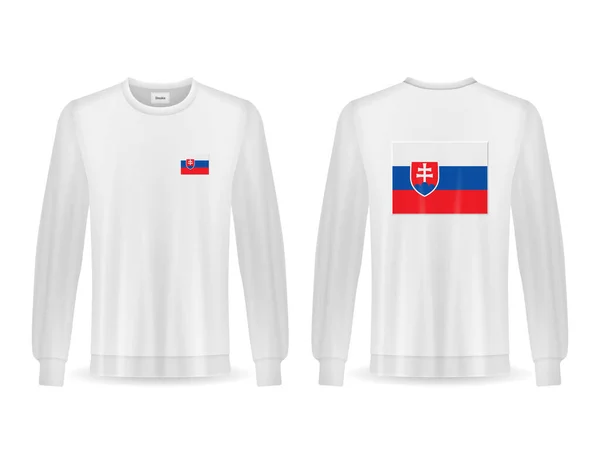 Sudadera Con Bandera Eslovaquia Sobre Fondo Blanco Ilustración Vectorial — Vector de stock