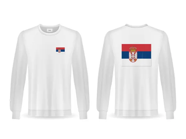 Felpa Con Bandiera Serba Sfondo Bianco Illustrazione Vettoriale — Vettoriale Stock