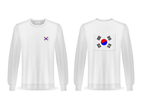 Camisola Com Bandeira Coreia Sul Sobre Fundo Branco Ilustração Vetorial — Vetor de Stock