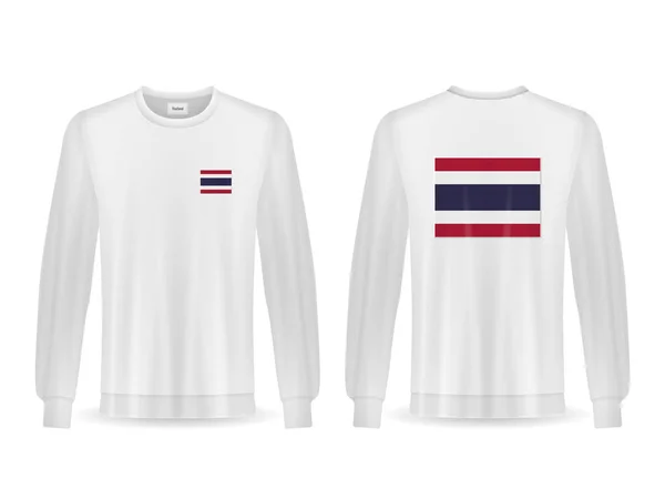 Camisola Com Bandeira Tailândia Fundo Branco Ilustração Vetorial —  Vetores de Stock