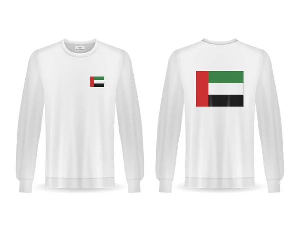 Camisola Com Bandeira Dos Emirados Árabes Unidos Num Fundo Branco — Vetor de Stock