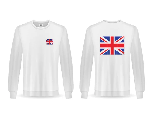 Πουκάμισο Βρετανική Σημαία Λευκό Φόντο Εικονογράφηση Διανύσματος — Διανυσματικό Αρχείο