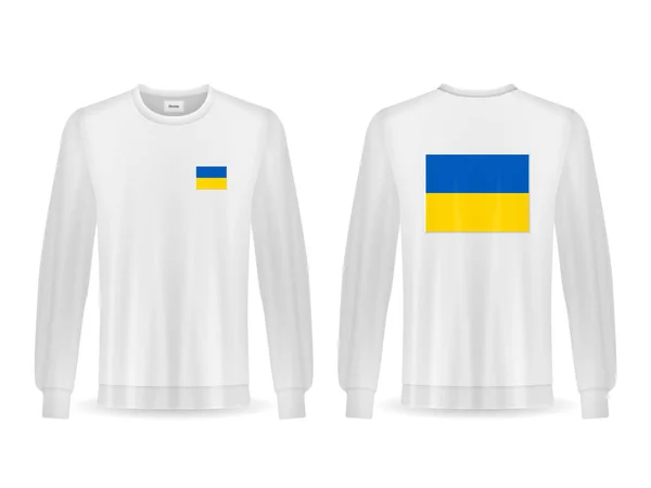Sweatshirt Med Ukraina Flagga Vit Bakgrund Vektorillustration — Stock vektor