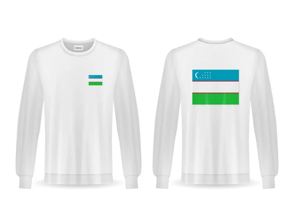 Bluza Flagą Uzbekistanu Białym Tle Ilustracja Wektora — Wektor stockowy