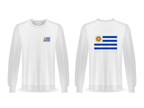 白い背景にウルグアイの旗を持つスウェットシャツ ベクトルイラスト — ストックベクタ