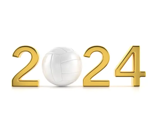 New Year Number Volleyball Ball White Background Illustration — Stock Photo, Image