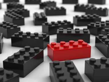 Beyaz arka planda oyuncak blokları. 3d illüstrasyon.