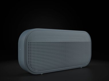 Bluetooth speaker on a black background. 3d illustration.