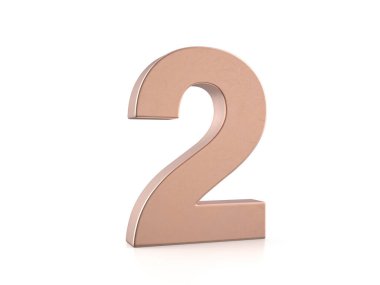 Beyaz arka planda iki numaralı Cooper. 3d illüstrasyon.