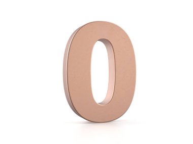 Beyaz arka planda sıfır numaralı Cooper. 3d illüstrasyon.