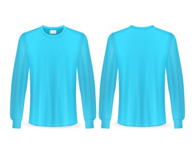 Beyaz arka planda uzun kollu tişört. Vektör illüstrasyonu.