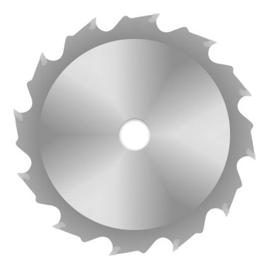 Beyaz arka planda testere bıçağı var. Vektör illüstrasyonu.