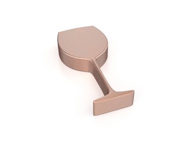 Beyaz arka planda Cooper şarap kadehi sembolü. 3d illüstrasyon.