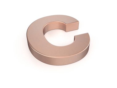 Beyaz arka planda C harfi var. 3d illüstrasyon.