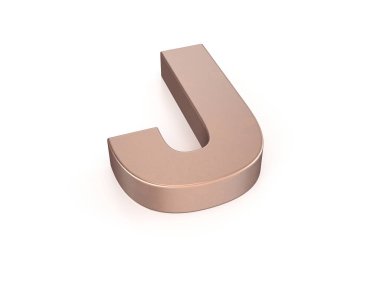 Beyaz arka planda Cooper harfi J harfi. 3d illüstrasyon.