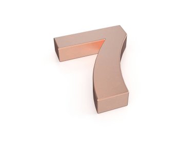 Beyaz arka planda yedi numaralı Cooper. 3d illüstrasyon.