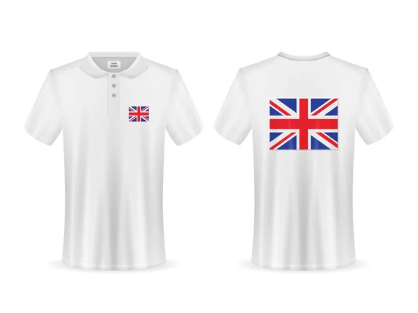 Polo Con Bandiera Britannica Sfondo Bianco Illustrazione Vettoriale — Vettoriale Stock