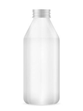 Beyaz arka planda cam şişe. Vektör illüstrasyonu.