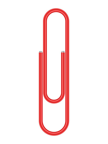 Paper clip on a white background. Vector illustration.