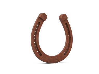 Beyaz arka planda at nalı. 3d illüstrasyon.