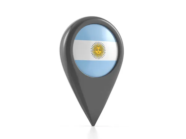 Map Marker Argentina Flag White Background Illustration — Stock Photo, Image