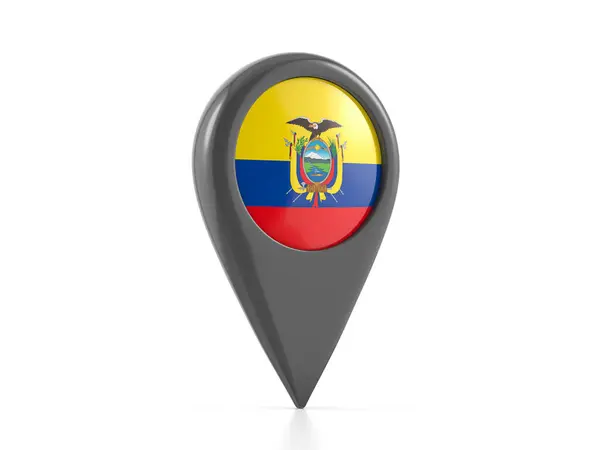 Map Marker Ecuador Flag White Background Illustration — Stock Photo, Image