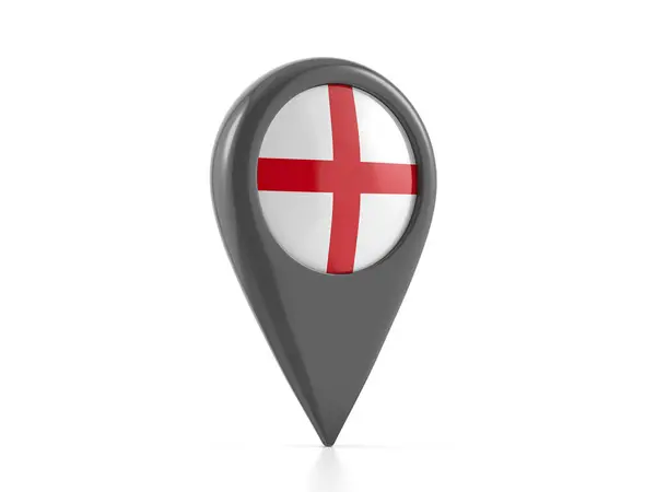 Map Marker England Flag White Background Illustration — Stock Photo, Image