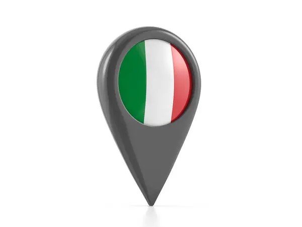 Map Marker Italy Flag White Background Illustration — Stock Photo, Image