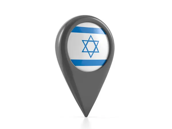 Map Marker Israel Flag White Background Illustration — Stock Photo, Image