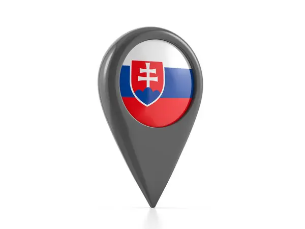Map Marker Slovakia Flag White Background Illustration — Stock Photo, Image
