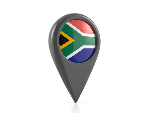 Značka Mapy Vlajkou Jižní Afriky Bílém Pozadí Ilustrace — Stock fotografie