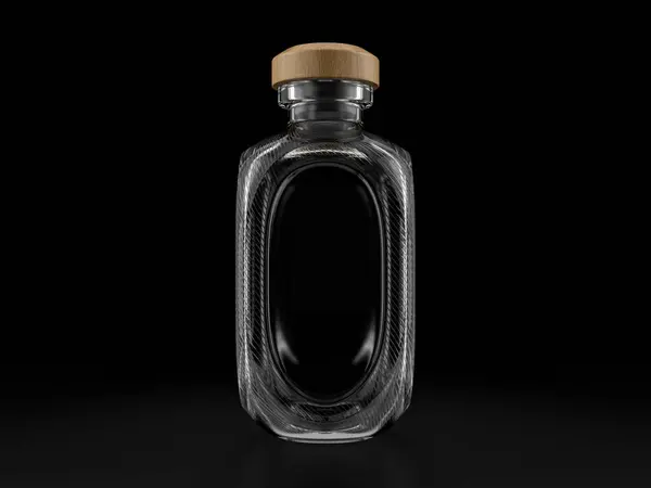 Скляна Пляшка Чорному Тлі Ілюстрація — стокове фото