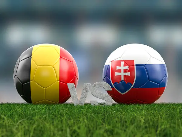 Football Euro Cup Group Belgium Slovakia Illustration — Stock Photo, Image