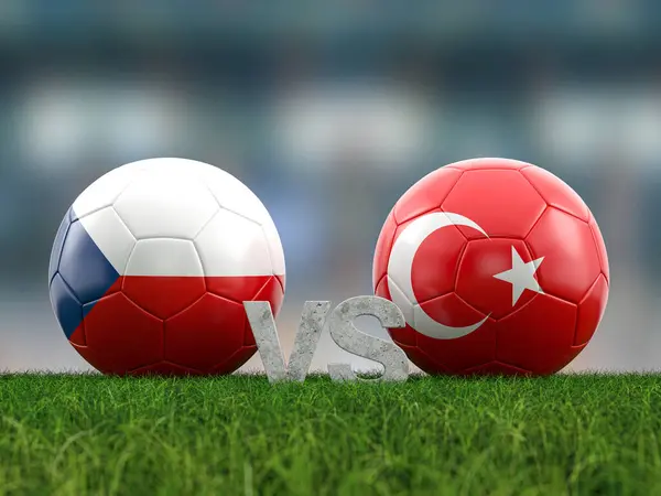Fotbalová Skupina Czechia Turecko Ilustrace — Stock fotografie