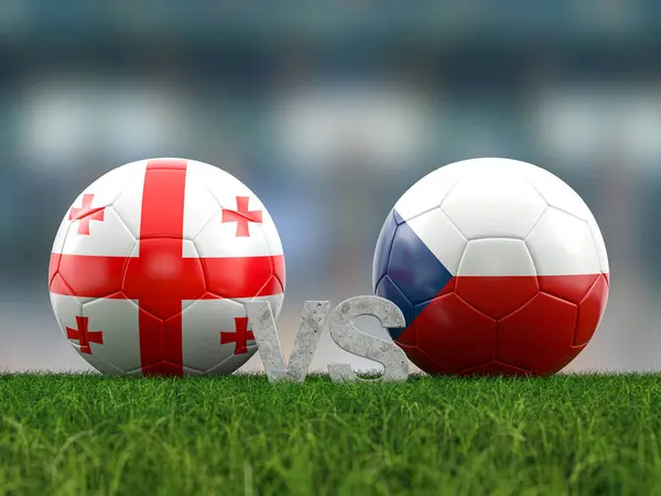 Fußball Gruppe Georgien Gegen Tschechien Illustration — Stockfoto