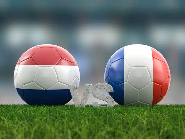 Futbol Euro Kupası Grubu Hollanda Fransa Karşı Illüstrasyon - Stok İmaj