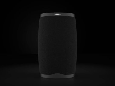 Bluetooth speaker on a black background. 3d illustration.