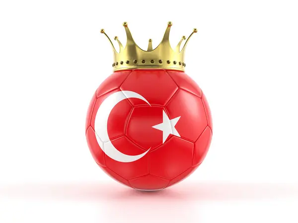 Футбольний Туреччини Короною Білому Тлі Ілюстрація — стокове фото