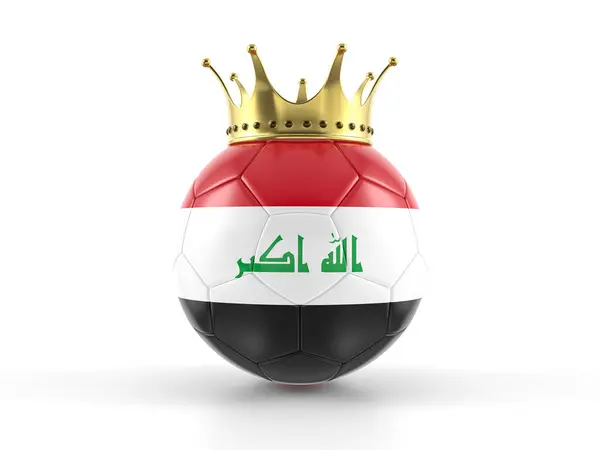 Прапор Іраку Футбольний Короною Білому Тлі Ілюстрація — стокове фото