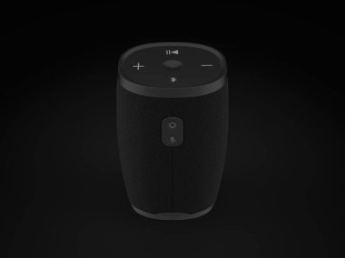 Bluetooth speaker on a black background. 3d illustration.