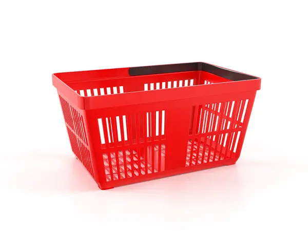 Shopping Basket White Background Illustration Stock Photo