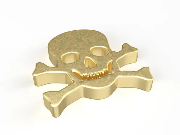 Gold Skull Symbol White Background Illustration Royalty Free Stock Images