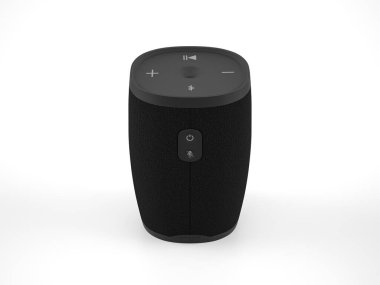 Beyaz arka planda bluetooth hoparlörü. 3d illüstrasyon.