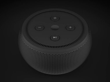 Bluetooth speaker on a black background. 3d illustration.