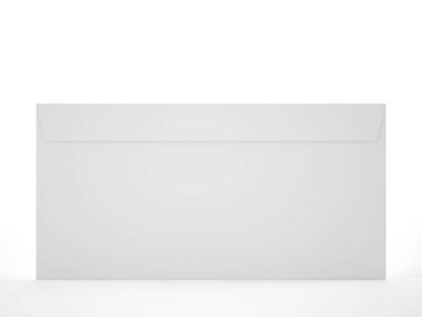 Beyaz arka planda zarf. 3d illüstrasyon.