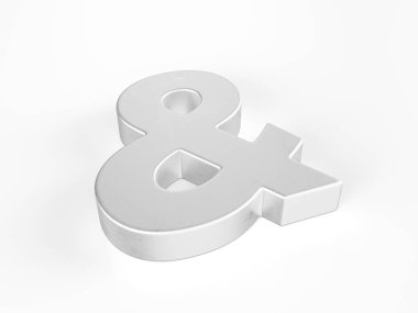 Beyaz arka planda metal amperler ve semboller. 3d illüstrasyon.