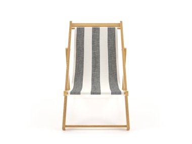 Beyaz arka planda plaj sandalyesi. 3d illüstrasyon.