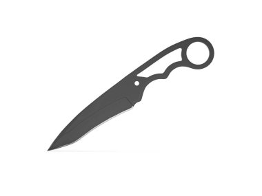 Beyaz arka planda taktik bıçağı. 3d illüstrasyon.