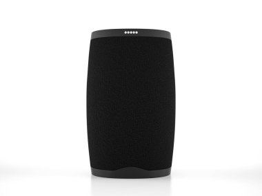 Beyaz arka planda bluetooth hoparlörü. 3d illüstrasyon.