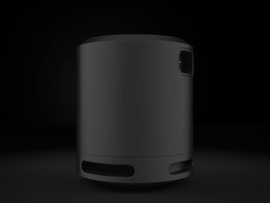 Bluetooth speaker on a black background. 3d illustration.